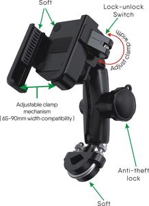 Ultra-Stable Silicone Mobile Stand Anti-Vibration <strong>Motorbike</strong>/Car <strong>Phone</strong> <strong>Holder</strong> with Rotate Feature for Bicycle Use - Product Image 3