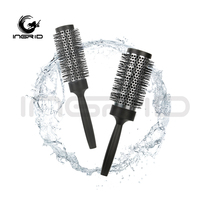 Brosse à cheveux ronde en céramique professionnelle et peigne en nylon pour brosse à cheveux humides pour cheveux raides démêlant la pagaie Logo personnalisé