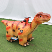 Trottinette électrique dinosaure violette pour enfants, siège sécurisé pour la location en aire de jeux intérieure/extérieure