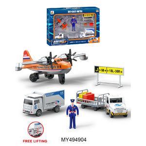 Giocattoli Educativi <span class=keywords><strong>per</strong></span> Bambini, Modellini di <span class=keywords><strong>Auto</strong></span> in Lega con Tema Aeroporto e Città, Serie con Ruote Libere - Product Image 1