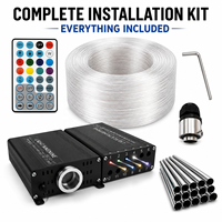 Kit de plafond étoilé à fibres optiques RGBW 25W, double moteur, 12 canaux, lumière étoile filante pour plafond de voiture
