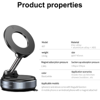 Nouveau Design Support de Téléphone Magnétique Ventouse Forte pour Tableau de Bord de Voiture et Bureau Bras Métallique Réglable pour les Jeux