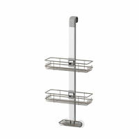 WIREKING Organisateur de douche suspendu sur porte, étagère d'angle murale en aluminium pour salle de bain, support pour savon avec crochets
