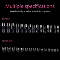BQAN – Lot de 15 formes carrées pour ongles, double usage, pour extension rapide en polygel, moule plat pour French manucure, avec boîte