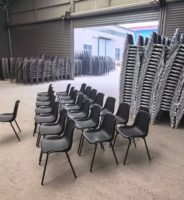 Chaise de bureau empilable en plastique PP avec connecteur, chaise de formation, chaise d'auditorium pour assise en rangée