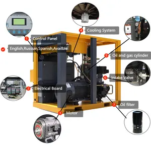 Famous Brand Airhorse Low Noise Rotary Air Compressor 30 HP 22KW Saving Screw Air Compressor With Air Dryer