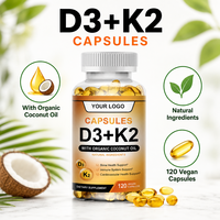 Ausreson OEM Vitamine D3 K2 B12 Gélules Souples Soutien Immunitaire Suppléments Végétaliens 50000mg Calcium Vitamine D3 K2 Gélules Souples