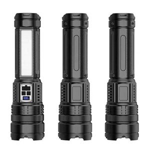 Dual Light Source Led <b>Rechargeable</b> <b>Flashlight</b> Aluminum Alloy Strong Beam Outdoor Camping Torch 50000 Hours Runtime - Product Image 1