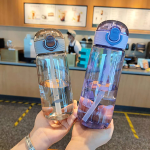 2026 BPA-Free Eco-Friendly <b>Plastic</b> Sports Fitness <b>Cup</b> Portable Transparent Outdoor Water Bottle Straw Students Summer Drinkware - Product Image 3