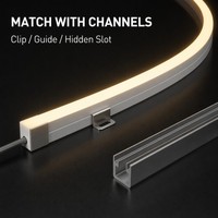 Tira de Luz LED de Silicona para Exteriores, Flexible, Curva en S y con Esquinas, 10x10mm, Emisión Frontal, Epistar, para Delimitación de Edificios, con Control Remoto