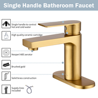 Robinet de salle de bain de conception italienne robinet en acier inoxydable de bassin plaqué par brosse d'eau chaude et froide pour hôtel avec des robinets d'eau à bas prix