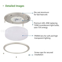 Lampu Plafon LED Modern 12 Inci 3000K-4000K-5000K untuk Dapur, Desain Terpasang di Permukaan