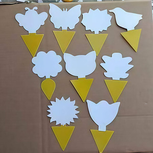 Piège à mouches collant jetable en plastique multi-formes jaune pour fruits/plantes, attrape-insectes, lutte antiparasitaire - Product Image 4