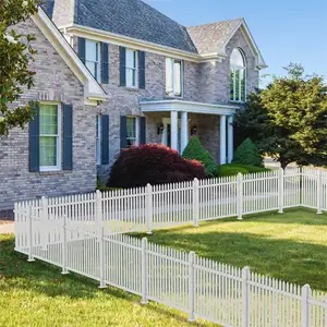 Durable White PVC Ranch Fences for Rural Houses and Farmhouses, Robust Security for Country Estates