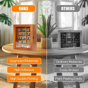 Wooden Mini Bookshelf Desktop Organizer Solid Paulownia Wood Rectangle Standing Type Neatening <b>Storage</b> Office Decor - Product Image 2