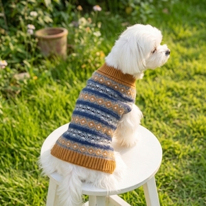 Suéteres de Punto para Mascotas con Diseño Argyle Retro Premium, Venta al Por Mayor de Fábrica, Suéteres Cálidos de Invierno para Perros de Raza Pequeña, Distribuidor Global - Product Image 1
