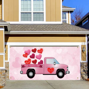 Colgante personalizado <span class=keywords><strong>Feliz</strong></span> Día <span class=keywords><strong>de</strong></span> San Valentín 4mX1.8m doble puerta <span class=keywords><strong>de</strong></span> garaje pared Banner - Product Image 5