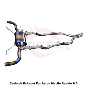 Vortex Blue Burnt Titanium Valved Catback Exhaust System for Aston Martin Rapide 6.0L V12 Direct Fit Performance <b>Kits</b> - Product Image 3