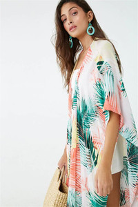 Long Sleeve Casual Bali Tropical Print <strong>Beach</strong> Maxi Dress Women Sexy Bikini Cover Ups Beachwear <strong>Kaftan</strong> - Product Image 3