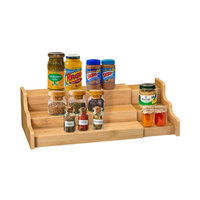 Étagère à épices multifonctionnelle extensible à 3 niveaux en bois, type sur pied, organisateur de salle de bain avec étagère de présentation jaune