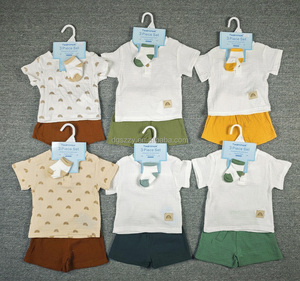 Set di Abbigliamento per Neonata 0-3 <span class=keywords><strong>Mesi</strong></span>, Magliette Stampate Carine e Pantaloncini Estivi Traspiranti in Cotone e Lino, Set 3 Pezzi - Product Image 6