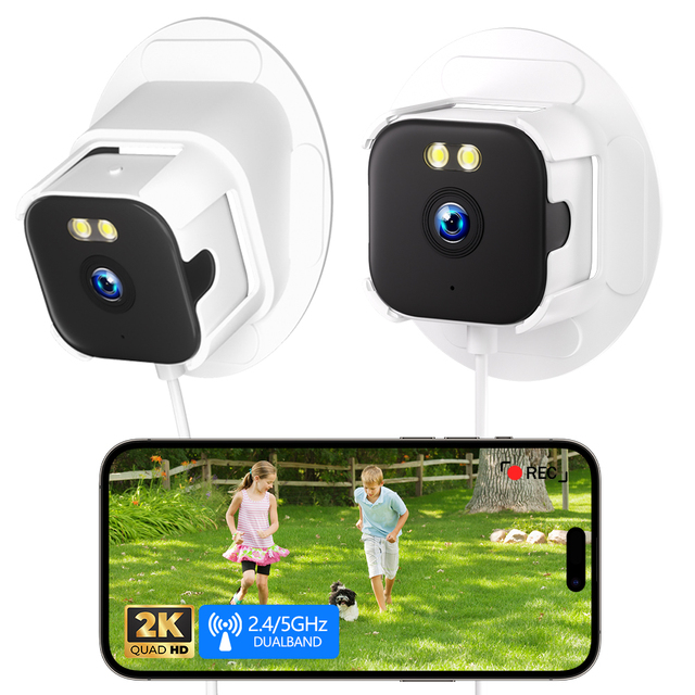 2K Indoor Window Security Surveillance Camera Wired 2.4G&5G WiFi Indoor Camera Full Color Night Vision Human Motion Detection