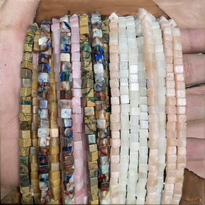 Cuentas de Piedras Preciosas Naturales S&H, Cuentas de <span class=keywords><strong>Piedra</strong></span> Cúbicas Lisas Cortadas a Mano, Suministros para la Fabricación de Joyería DIY, Hilo de 38 cm y 2 mm - Product Image 2