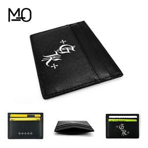 Porte-cartes de crédit en cuir PU blanc avec blocage RFID, nouveau design 2025, motifs géométriques noirs, impression soyeuse, pochettes minimalistes <span class=keywords><strong>pour</strong></span> cartes - Product Image 2