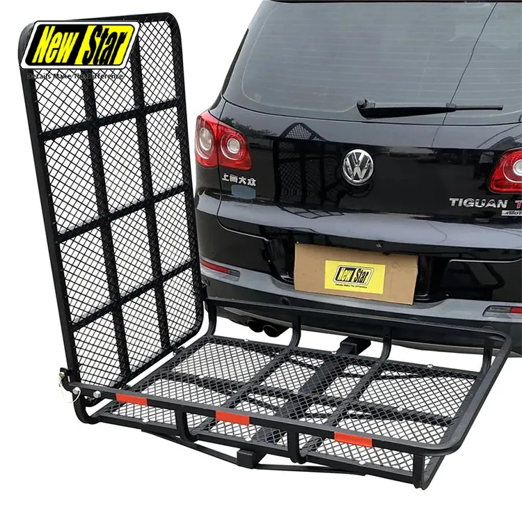 500lbs Travel Sedan Suv Car Back Rear Trailer Steel Hitch Mount Cargo Carrier con rampa para receptores de 2 pulgadas