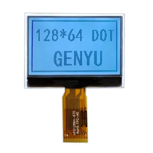 Layar 12864 Cog Lcd 2 Inci Fpc 14pin LCD Spi Mono LCD Grafis 128X64 untuk Penguji Instrumen