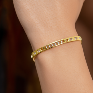 Pulsera de Cristal, Acero Inoxidable 316L, Chapado en Oro PVD, Geométrica Minimalista con Piedras Transparentes, Uso Diario para Mujer, Joyería - Product Image 3