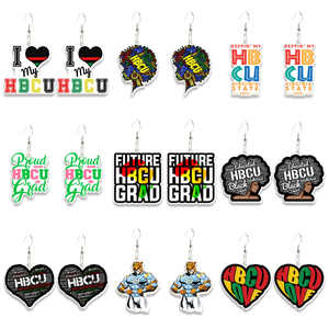 Pendientes <span class=keywords><strong>de</strong></span> Resina Acrílica Personalizados con Diseños <span class=keywords><strong>de</strong></span> <span class=keywords><strong>Historia</strong></span> Afroamericana, Serie <span class=keywords><strong>de</strong></span> Artesanías <span class=keywords><strong>de</strong></span> Resina Impresas DIY, Joyería Artesanal para Graduación - Product Image 2