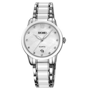 Lady Quartz <b>Watch</b> Custom Logo High Quality Round Dial <b>Waterproof</b> Ceramics and Alloy Case <b>Watch</b> with Date Display - Product Image 2