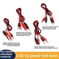 Sonde à double tête en U avec pince crocodile et câble de raccordement à fiche banane de 4 mm, isolation en PVC résistante à la chaleur