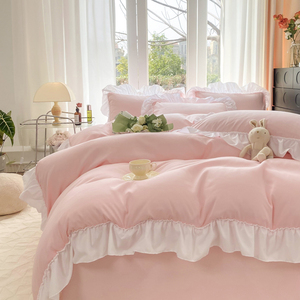 Juego de Ropa de Cama de 4 Piezas, Estilo Coreano, 100% Poliéster Tejido, Venta Directa de Fábrica - Product Image 3