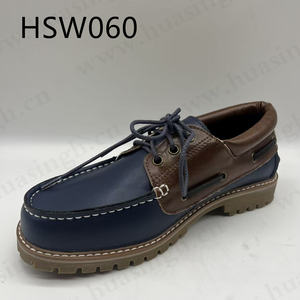 Zapatos Mocasines Estilo Cordones Encerados LXG, Mercado Español, Suela de Goma Gruesa, Color Marrón/Azul/Negro, Zapatos Náuticos para Caminar, HSW060 - Product Image 4