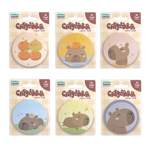 LEBEZ - MEMO 30 FEUILS DIAM. Capybaras assortis de 7 cm - Product Image 1