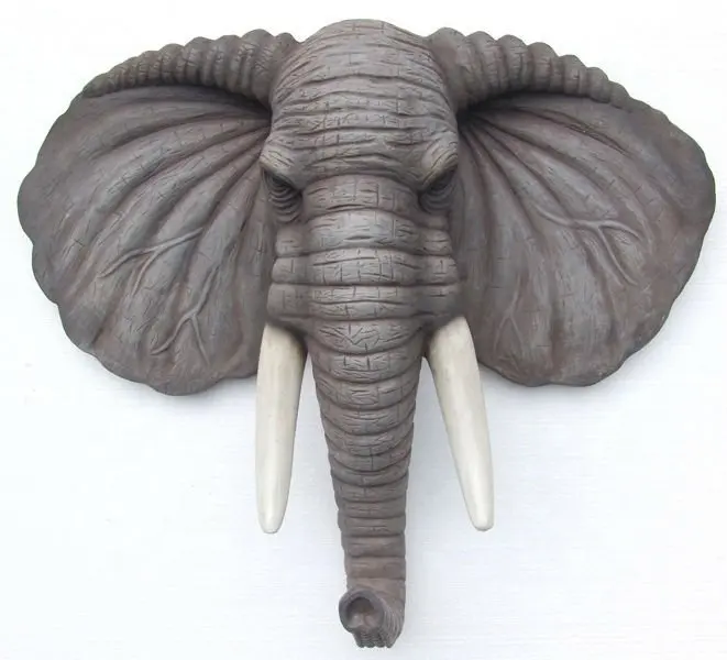 Лучший китайский поставщик, Лучшая цена, имитация статуй животных, гигантская голова слона из стекловолокна в натуральную величину, скульптура для парка развлечений