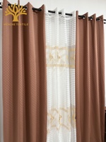Ensemble de rideaux jacquard à œillets 3 pièces pour appartement, occultation élevée, style moderne, prêt à poser, multi-scènes, vente en gros mondiale