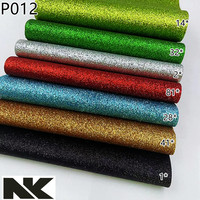P012 Chunky Glitter plaine PU cuir artificiel est utilisé pour les matériaux de chaussures, sacs à main, et la décoration de pince à cheveux