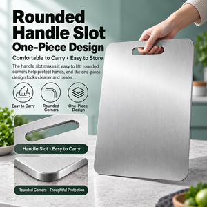 Tabla de Cortar de Acero Inoxidable de Doble Cara, Tabla de Picar de Grado Alimenticio, Tabla de Preparación Rectangular para Cocina - Product Image 5