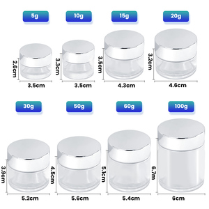 Frasco de Vidrio Esmerilado Transparente de 5ml 10ml 20ml para Crema Facial, 30ml 50ml con Tapa Negra de Rosca - Product Image 1