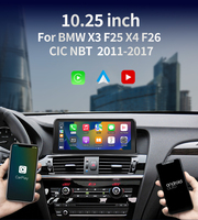 Adaptateur sans fil Android Auto Carplay Youtube Écran tactile HD 10,25 pouces Lecteur GPS pour voiture pour BMW X3 F25 X4 F26 2011-2017