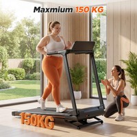 Caminadora con Sistema Avanzado de Absorción de Impactos, Cinta Antideslizante de 5 Capas para Proteger las Rodillas, Motor Silencioso de 2.5HP, Blanca, para Ejercicio en Casa