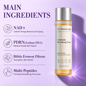 Tónico Facial de Caléndula de Marca Privada, Tónico Hidratante y Calmante para Piel Seca y Sensible, Reparación de la Barrera Cutánea, Fórmula Personalizada - Product Image 3