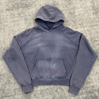 Sweat à capuche vintage délavé avec impression graphique de portrait flou Kornit DTG, coupe oversize ample style streetwear