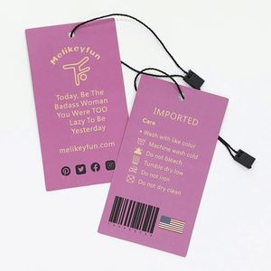 Customized White Hang Tag Personalized Clothing Tag With Logo Garment Cloth T Shirt <b>Swing</b> Hang Tag - Product Image 4