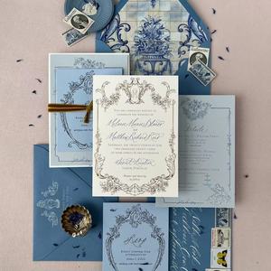 Индивидуальные высококачественные свадебные приглашения из хлопковой бумаги с тиснением и рельефным изображением, включая конверты - Product Image 6
