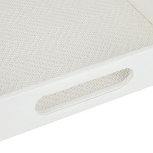 <span class=keywords><strong>Plateau</strong></span> de rangement rectangle blanc en similicuir avec poignée - Product Image 5