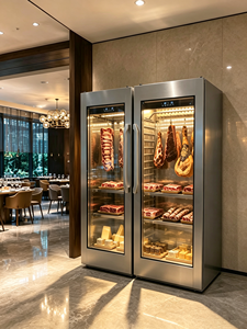 Refrigerador de exhibición para maduración en seco de carne de res, con enfriamiento por aire, descongelación automática, acero inoxidable, 1 puerta, Da400 Air - Product Image 6